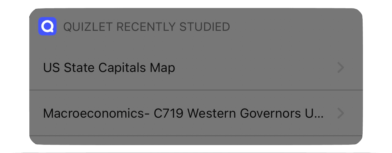 The existing streak UI buried in Quizlet's profile tab