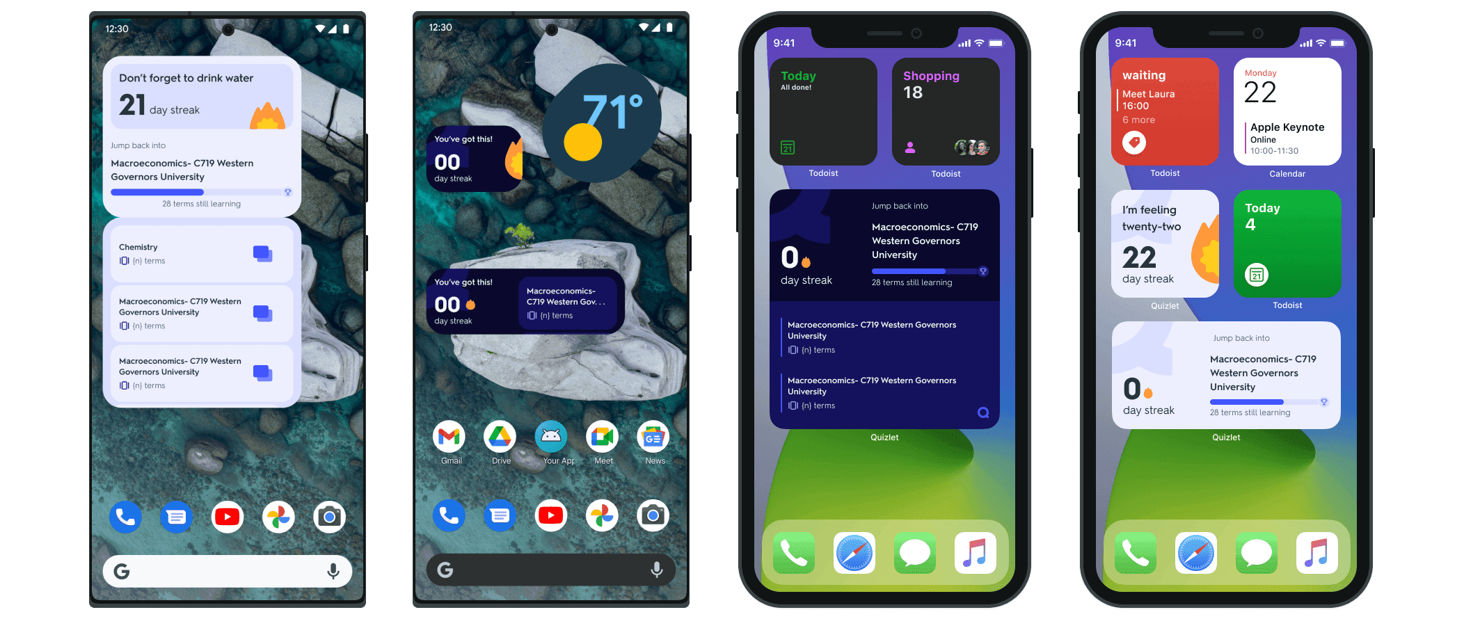 The widget on multiple devices